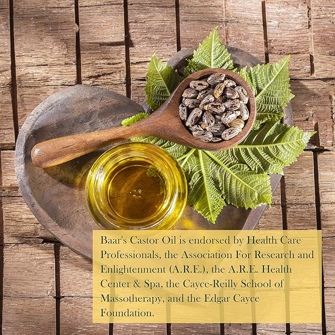 Baar Organic Castor Oil for Eyelash, Eyebrow and Hair Renewal, Skin Repair and Protection, Detox & Cleansing and Relief for Sore Muscles and Stiff Joints, Cold Pressed, Hexane Free, 128 fl oz / 1 gal