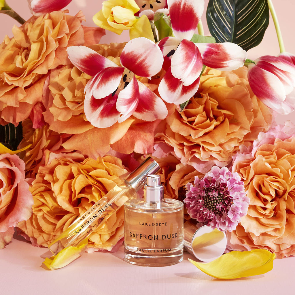 Lake & Skye Saffron Dusk Eau de Parfum Purse Spray, Long-Lasting Fragrance - 0.5 fl oz (15 ml) - Floral, Woody, Musky Scent