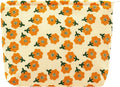 Flat Makeup Bag for Women,Zipper Cosmetic Pouch for Purse,Flower Yellow