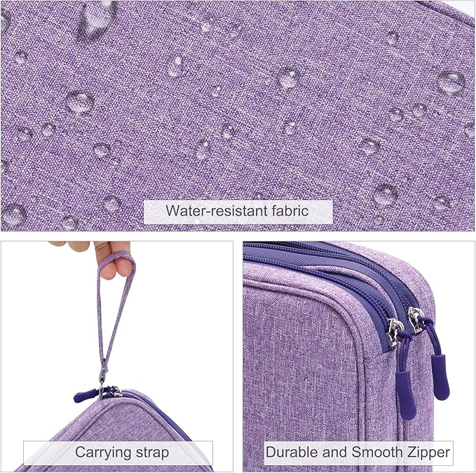 FYY Electronic Organizer, Travel Tech Pouch Bag, Large, Dark Purple