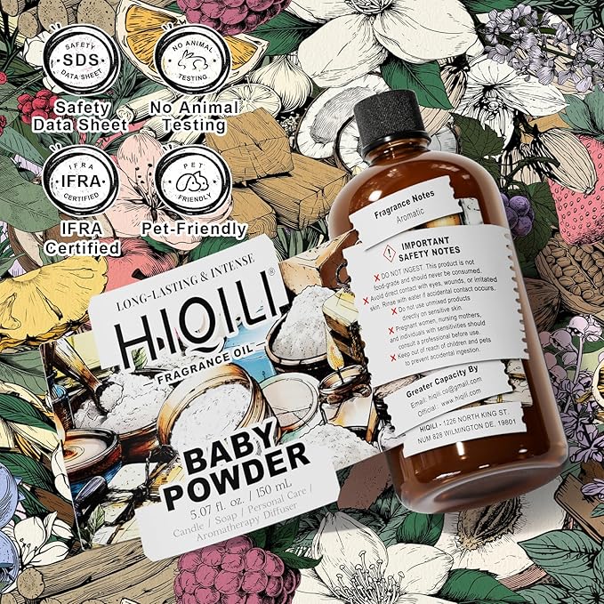 HIQILI Baby Powder Fragrance Oil for Perfume & Laundry Detergent - 150ML