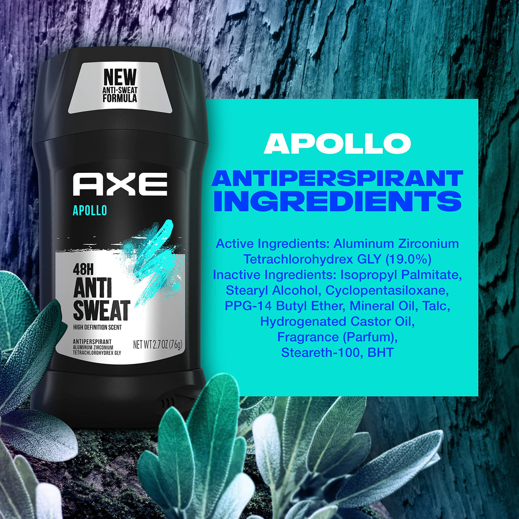AXE Apollo Antiperspirant Stick Sage & Cedarwood 48 Hr Anti 4 Pack 2.7 oz