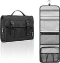 PAVILIA Travel Hanging Toiletry Bag for Women Men, Extra Large Capacity Makeup Bag Kit, Waterproof Cosmetic Storage Organizer Case for Bathroom Shower, Black