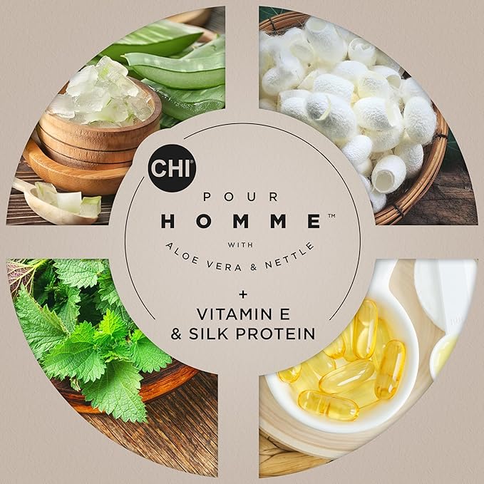 CHI pour Homme 3-in-1 Cleansing Hair, Face & Body Wash for Men, 25 oz