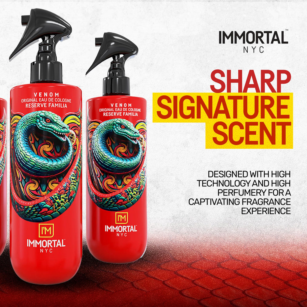 Immortal NYC Reserve Venom After Shave For Men Body/Face, 17 oz- Moisturizing and Refreshing Fruity Floral Men's Cologne