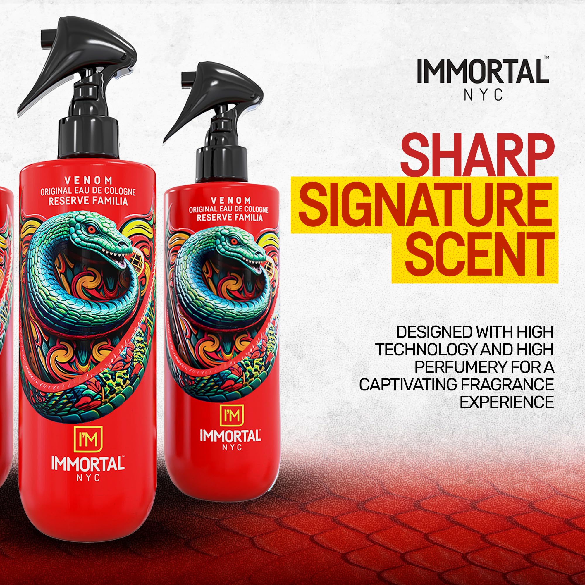 Immortal NYC Reserve Venom After Shave For Men Body/Face, 17 oz- Moisturizing and Refreshing Fruity Floral Men's Cologne