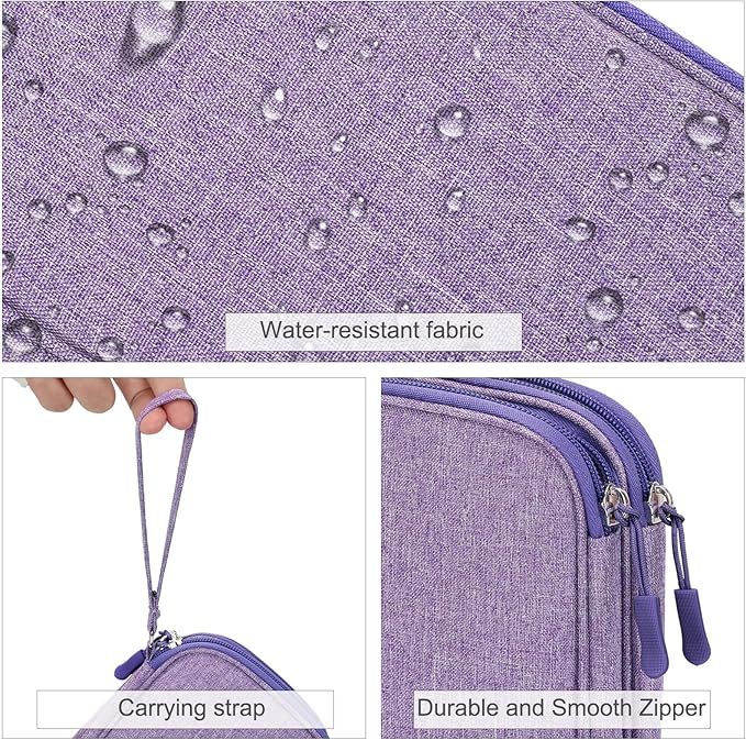 FYY Electronic Organizer, Travel Tech Pouch Bag, Medium, Dark Purple