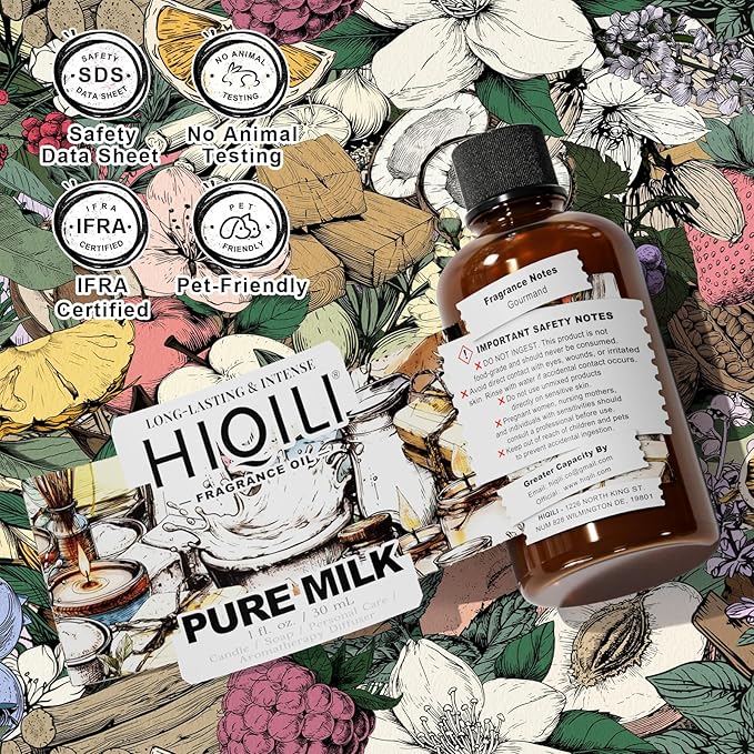 HIQILI Pure Milk Fragrance Oil for Soap Making & Body Wash - 1 Fl Oz
