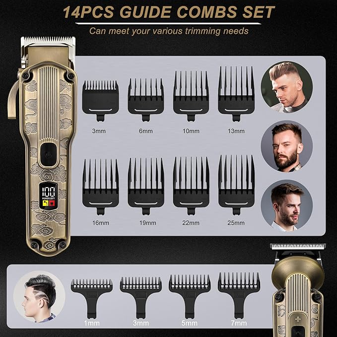 Scttomon Beard Trimmer Kit Hair Clipper Set Professional Electric Foil Shaver Razor for Men Haircutting Machine for Barber Clippers and Trimmers Grooming Kit Nose Body Hair Trimmer