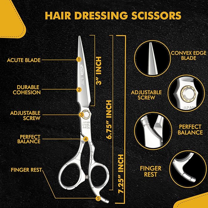 Nixcer Professional Sword Hairdressing Scissors 6.75"