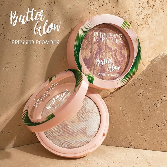 Physicians Formula Butter Glow Pressed Powder, Radiance-Boosting Face Powder with Murumuru Butter for Soft-Focus Finish – Natural Glow