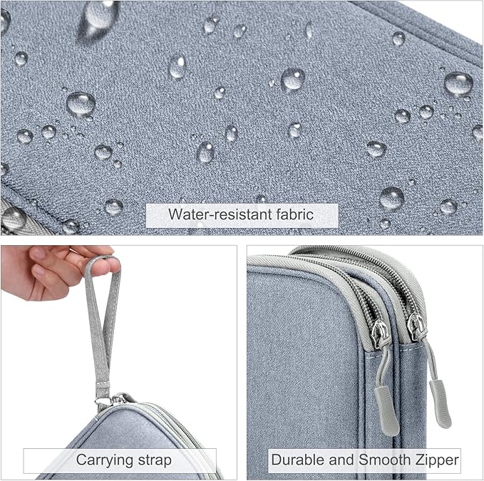 FYY Electronic Organizer, Travel Tech Pouch Bag, Medium, Light Grey