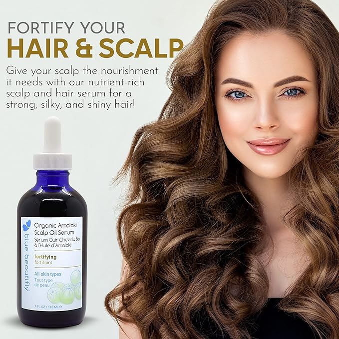 Blue Beautifly USDA Certified Organic Amla Oil for Scalp Serum, 4 fl oz