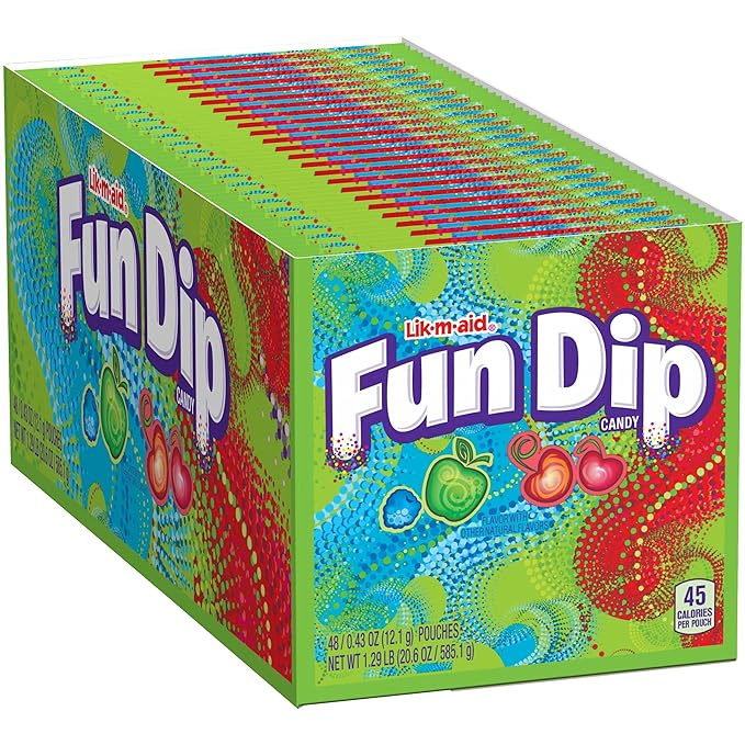 Wonka Fun Dip, Assorted Flavor Party Pack, 0.43 Ounce Packets (48 Count)