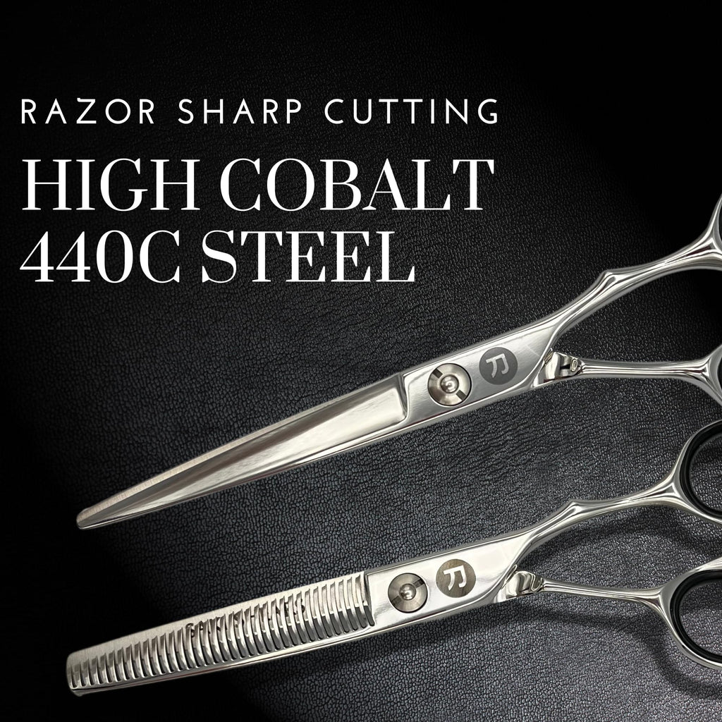 Saki Kotaro 5.5 Inch Hair Cutting Shears Set for Professional Hairdressers and Barbers - Includes Hair Scissors and Thinning Shears - Made From Premium Japanese 440C Steel