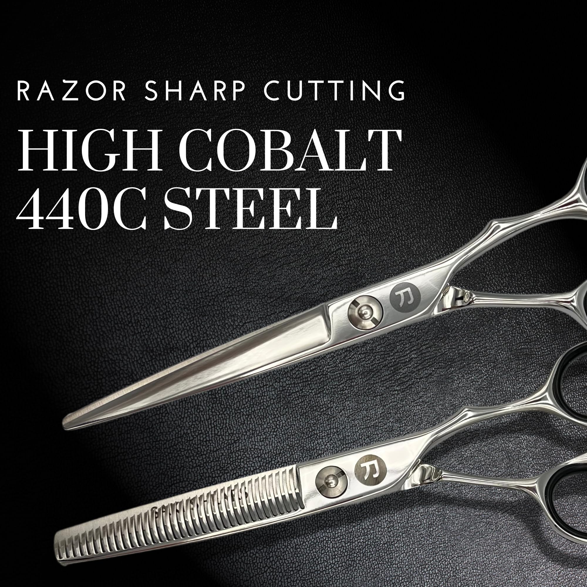 Saki Kotaro 5.5 Inch Hair Cutting Shears Set for Professional Hairdressers and Barbers - Includes Hair Scissors and Thinning Shears - Made From Premium Japanese 440C Steel