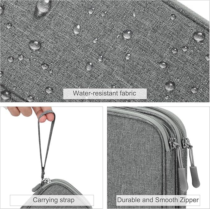 FYY Electronic Organizer, Travel Tech Pouch Bag, Medium, Dark Grey