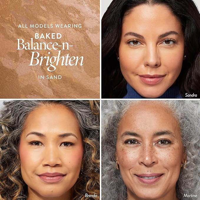 LAURA GELLER NEW YORK Award-Winning Baked Balance-n-Brighten Color Correcting Powder Foundation – Handmade in Italy – Buildable Coverage, Matte Finish – For Mature & Sensitive Skin – 06 Sand