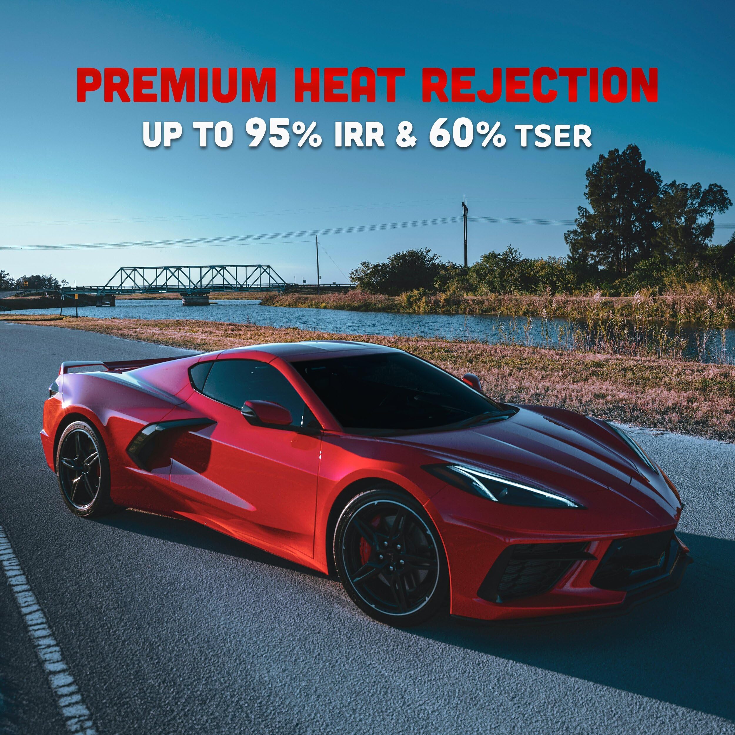 United 2PLY Nano Ceramic Pro Window Tint Film – 70% VLT Automotive & Home Window Film with IR-95 High Heat Rejection, UV/IR Blocking, Outstanding Clarity, Color-Stable Adhesive Roll 24 Inch x 100 Feet
