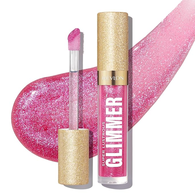 REVLON Super Lustrous Glimmer Gloss, 008 Rose Glow, 0.13 fl oz