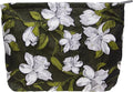Flat Makeup Bag for Women,Zipper Cosmetic Pouch Purse,Brocade Floral Black