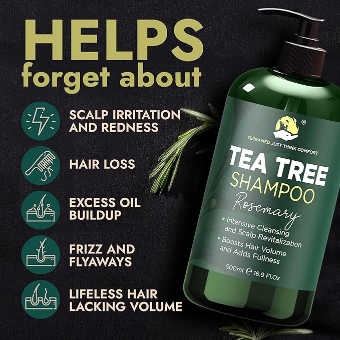 Rosemary Shampoo and Conditioner Set with Tea Tree for Hair Growth & Scalp