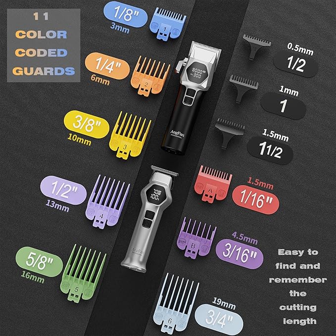 ANGFAN Hair Clippers for Men 8000RPM Brushless Motor 440C Steel Blades
