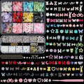 Artdone Nail Art Studs Glitter Kit, 2 Boxes Multicolor 3D Charms Flower Butterfly Snake Rabbit Diamond Cute Nail Jewels for DIY Decoration with Pickup Tools