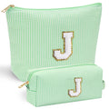 YOOLIFE Cute Makeup Bag for Girls Women - Teenager Girl Gift Ideas | Initial Make Up Bag | Personalized Gifts for Women Friends | Skin Care Bag | Mothers Day Gifts | Tween Girls Trendy Stuff J