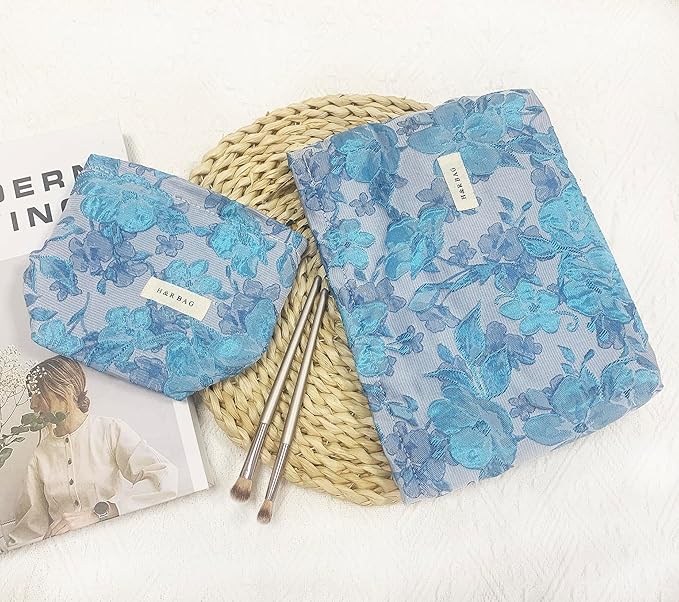 getgto 2 Pcs Makeup Bags, Large Cosmetic Bag Travel Toiletry Bag