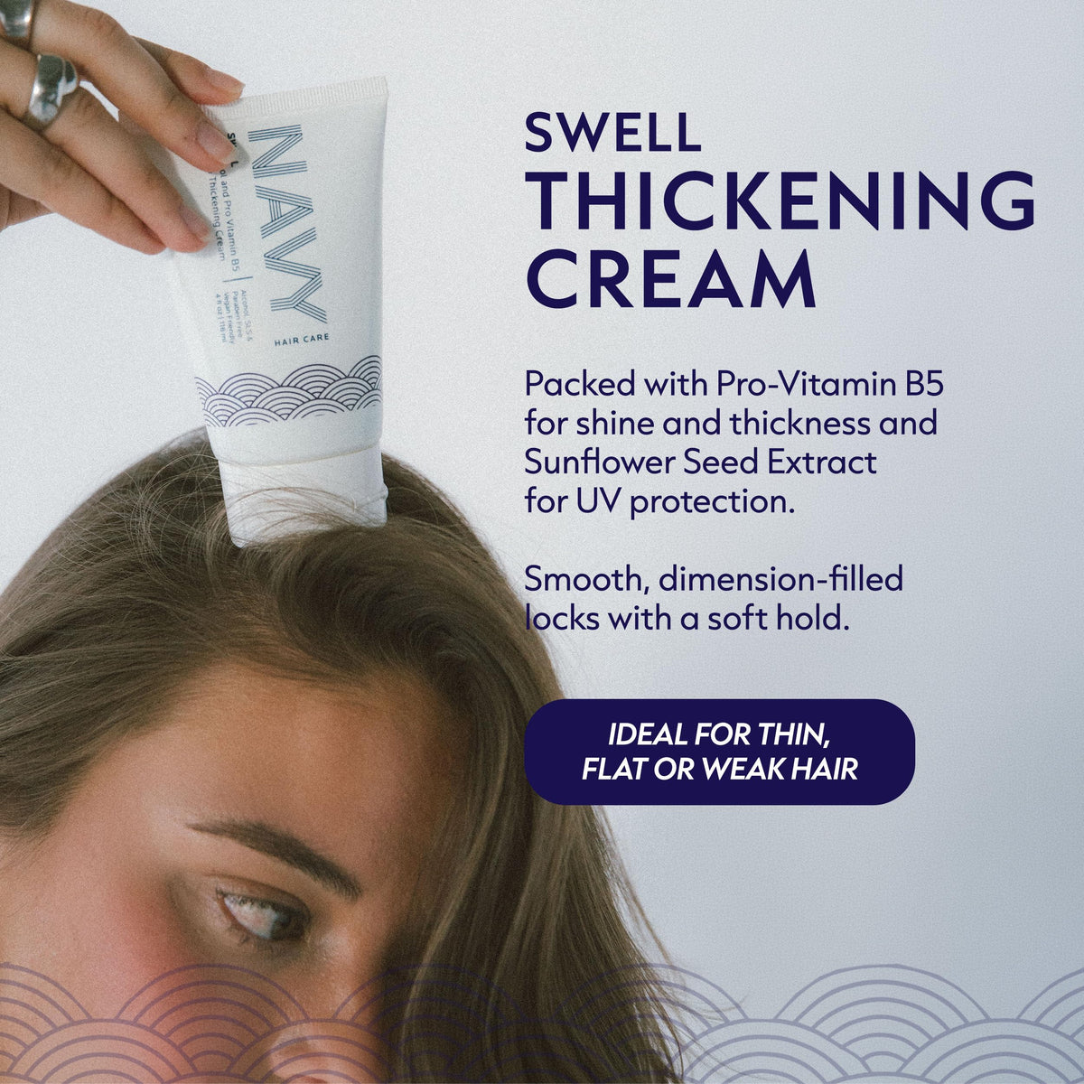 NAVY Swell Thickening Styling Cream for Fine Hair, 4 oz