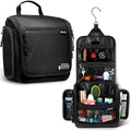 AvaJex Travel Toiletry Bag for Men - Large Dopp Kit (10.6"x10.6"x3.2") - Hanging Waterproof Mens Hygiene Organizer Bag with XXL Metal Swivel Hook, Sturdy Zippers and 19 Compartments for Toiletries