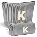YOOLIFE Gifts for Teen Girls - Personalized Initial Cosmetic Makeup Pouch | Travel Bag | Black