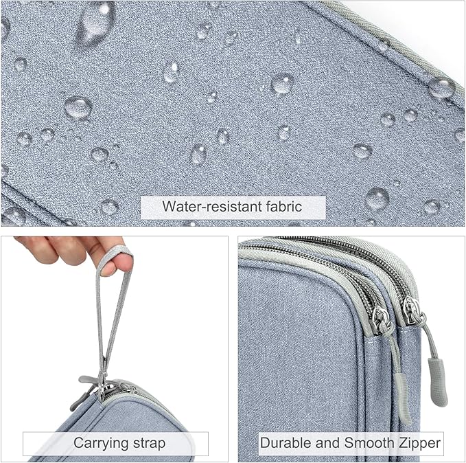 FYY Electronic Organizer, Travel Tech Pouch Bag, Cable Organizer Light Grey