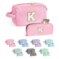 YOOLIFE Makeup Bag for Women Teen - Easter Gifts for Women Teens Girls Kid, Easter Basket Stuffers | Personalized Initial Makeup Bag, 8 9 10 11 12 13 14 15 Year Old Girl Birthday Gift for Her Pink K