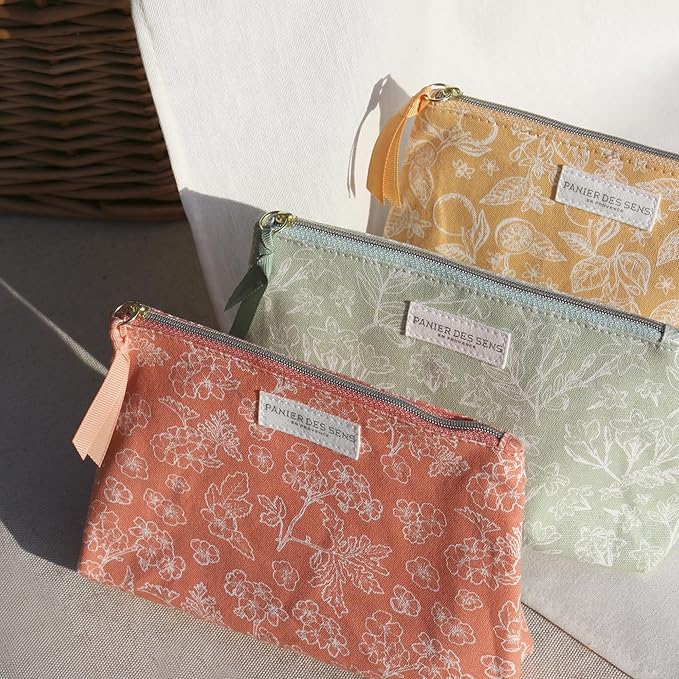 Panier des Sens Jasmine Travel Pouch Gift Set, 3.3 + 3.3 + 1 fl oz