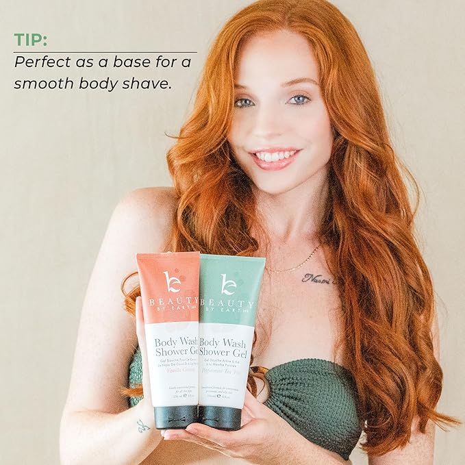 Peppermint Tea Tree Oil Shower Gel Body Wash - Made in USA & Non Toxic