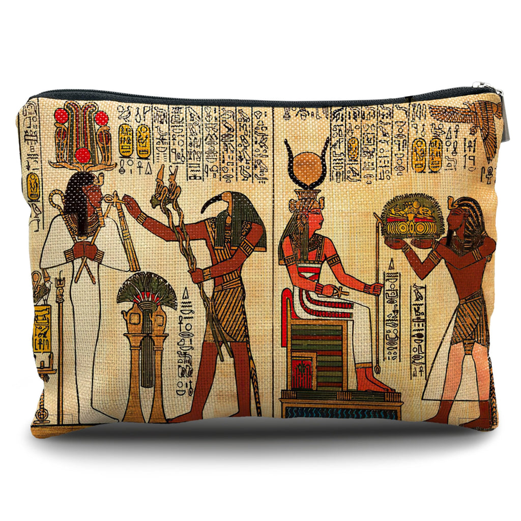Nogrit Egyptian Gifts Makeup Cosmetic Bag Ancient Egypt Mythology Pharaoh God Hieroglyphs Makeup Travel Toiletry Bag,Gift for Egypt Lover Egyptian Decor
