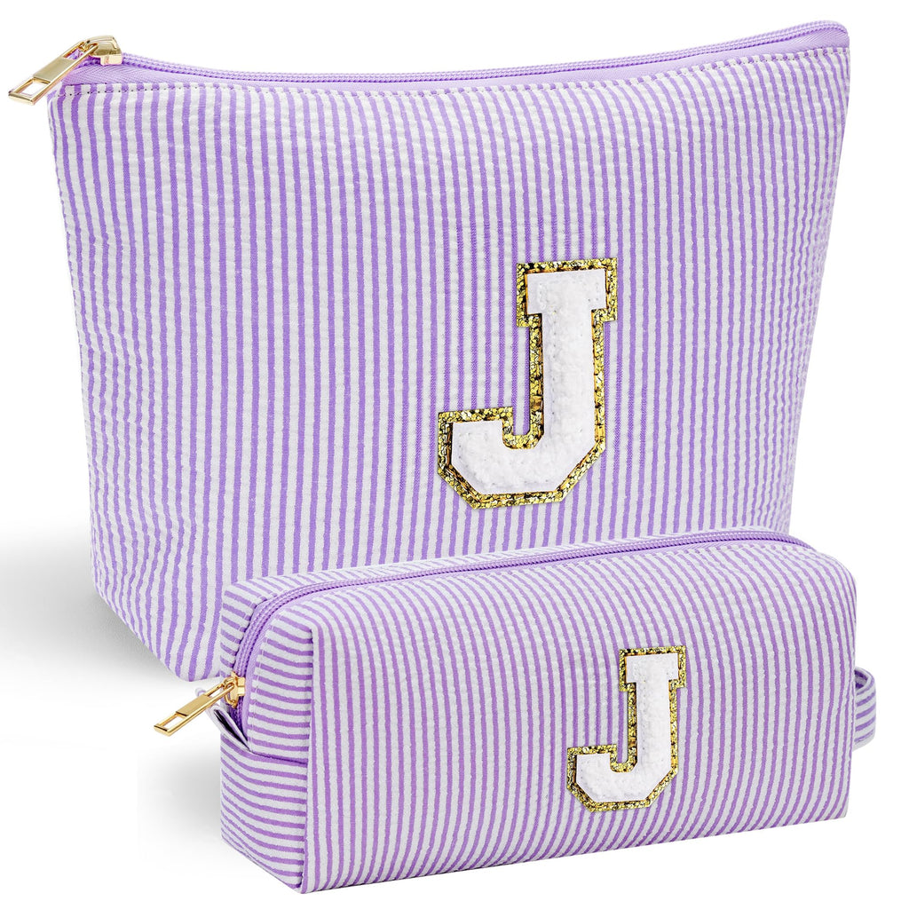 YOOLIFE Easter Gifts for Girls, Gifts for Teen Girls, Birthday Gifts Idea for Mom Her | Personalized Cute Makeup Bag for Girlfriend | 21st Birthday Gifts for Her Makeup Pouch Monogram Makeup Bag J