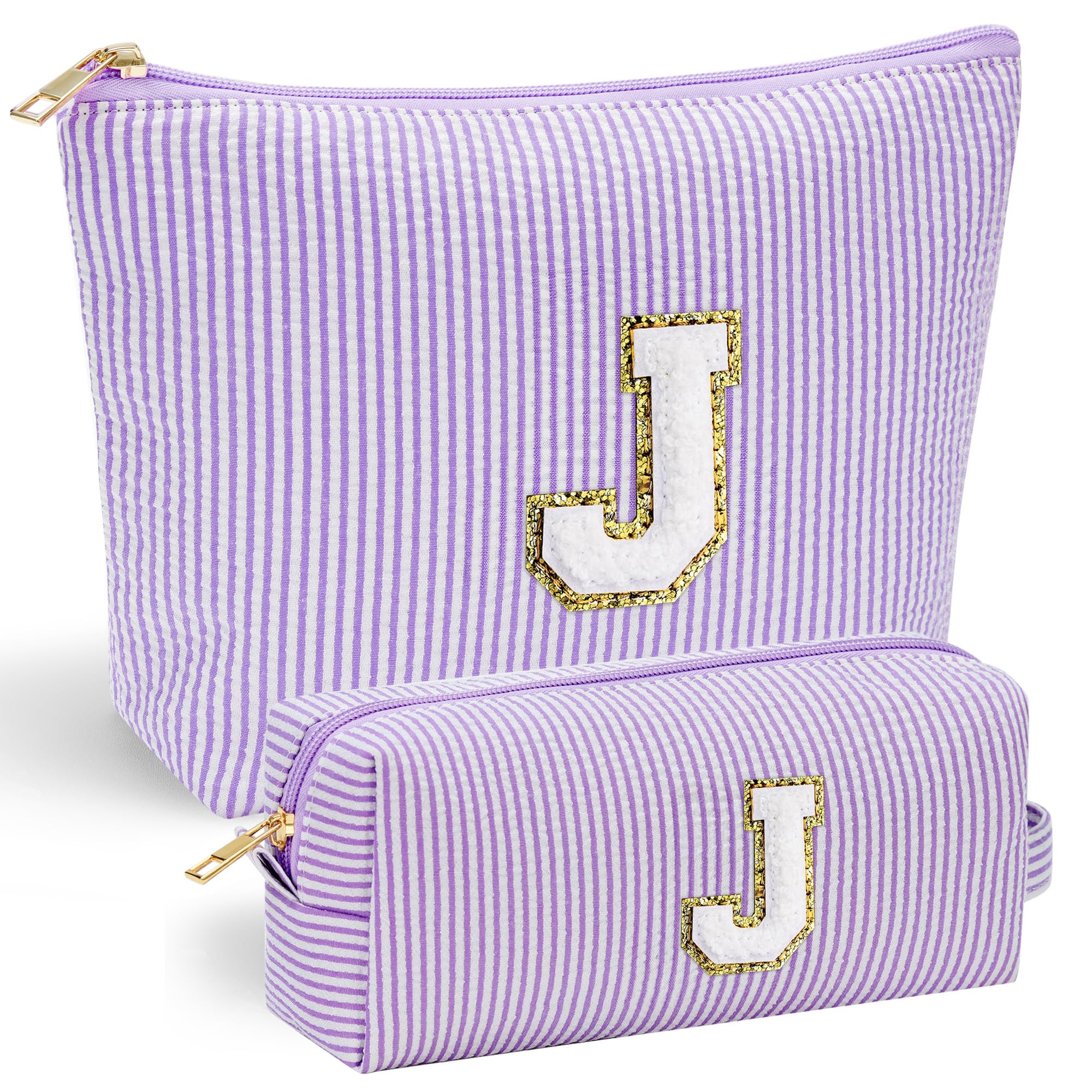 YOOLIFE Easter Gifts for Girls, Gifts for Teen Girls, Birthday Gifts Idea for Mom Her | Personalized Cute Makeup Bag for Girlfriend | 21st Birthday Gifts for Her Makeup Pouch Monogram Makeup Bag J