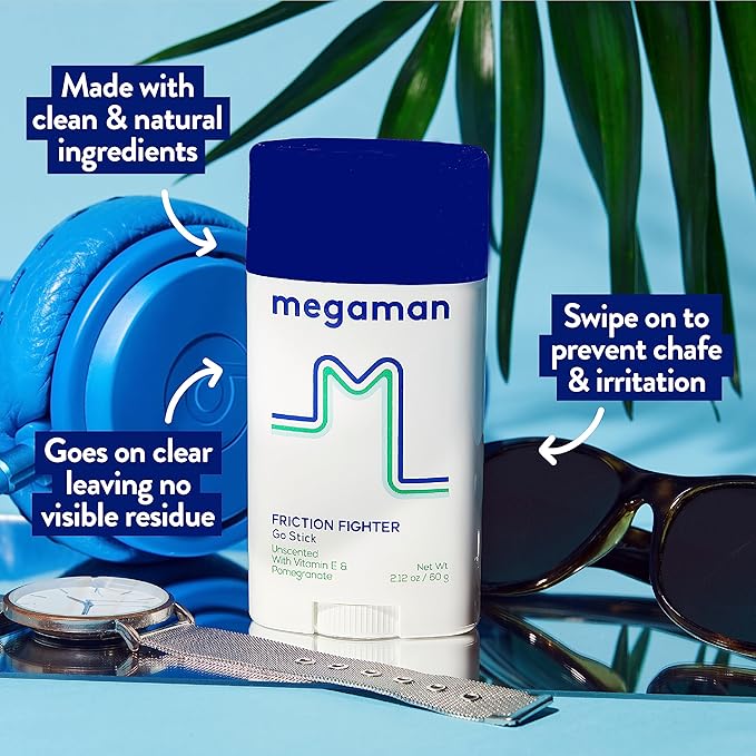 Megaman Friction Fighter, Stops Chafe & Irritation for 15k Steps, 2.12 oz