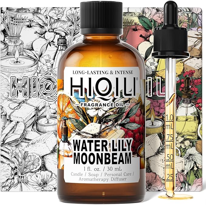 HIQILI Water Lily Moonbeam Fragrance Oil for Diffuser, Candle & Soap Making