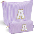 YOOLIFE 10 11 12 13 Year Old Girl Gift Travel Initial Makeup Bag Purple A