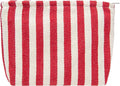 Flat Makeup Bag for Women,Zipper Cosmetic Pouch for Purse,Stripe Red
