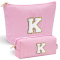 YOOLIFE Birthday Gifts for Women Kids Teen Girls Birthday Gifts for 6 7 8 9 10 11 12 13 Year Old Girls Initial Birthday Gift Makeup Bag for Girl Daughter Sister Teacher Friend Girlfriend Pink K