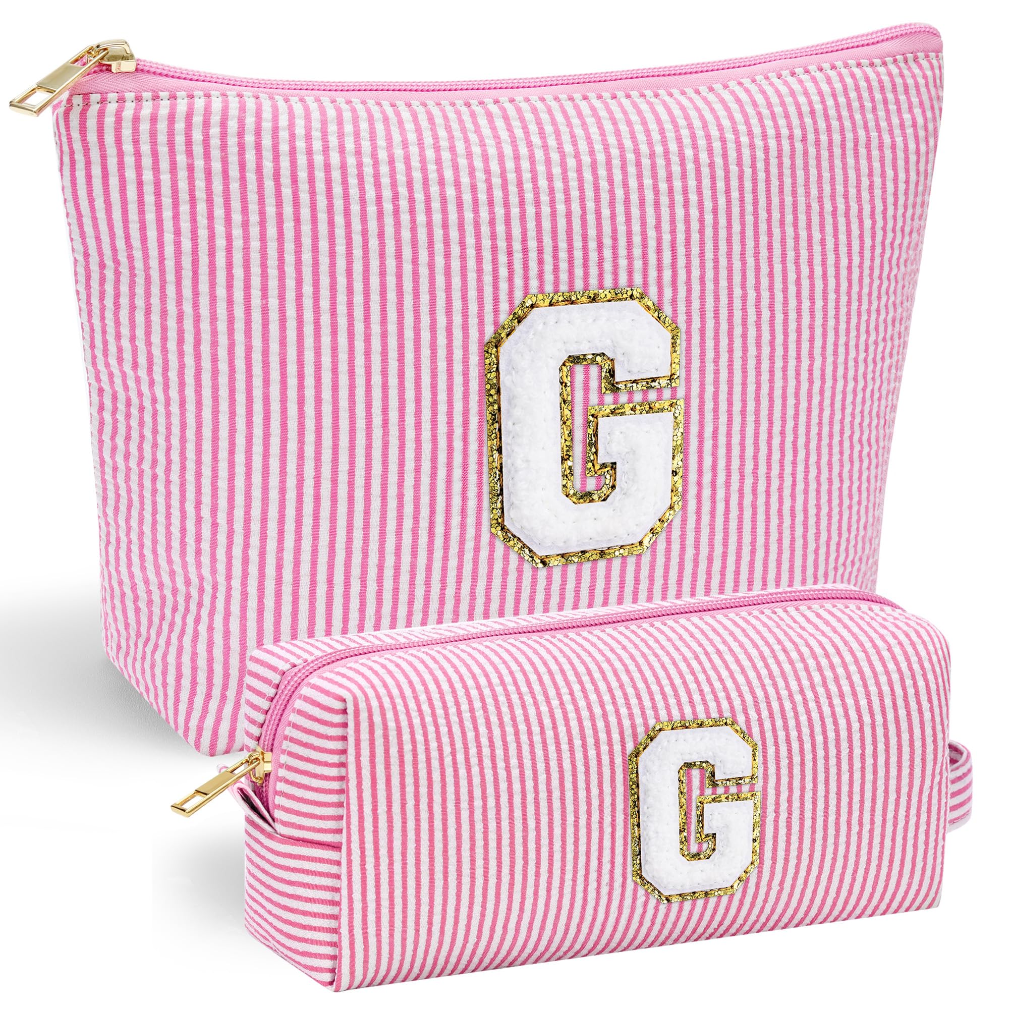 YOOLIFE Unique Makeup Bag - Pink Cosmetic Travel Toiletry Bag for Women, Sister, Girlfriend, Friend Gifts