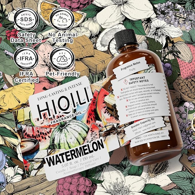 HIQILI Watermelon Fragrance Oil for Diffuser, Candle & Soap Making