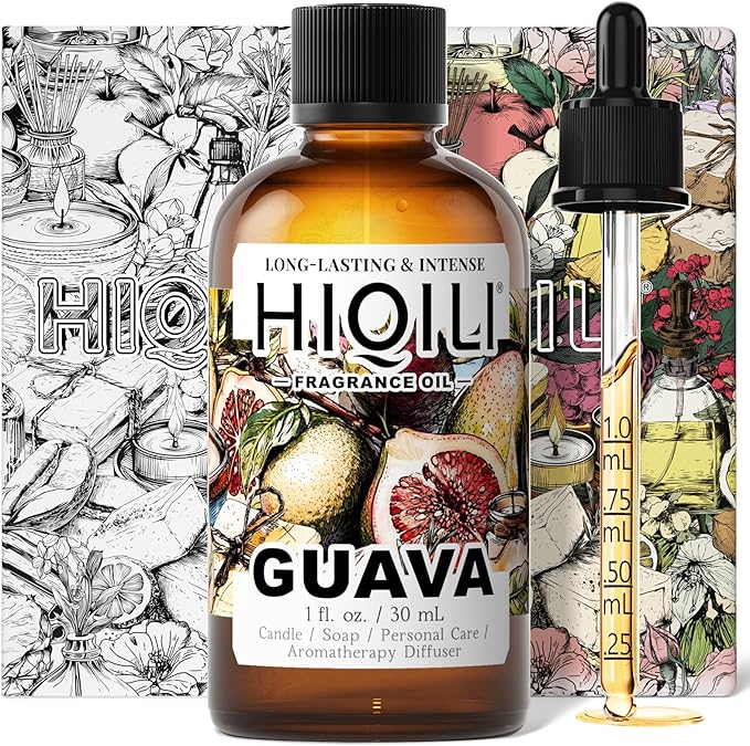 HIQILI Guava Fragrance Oil for Diffuser, Soap & Candle Making - 1 Fl Oz