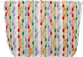 Flat Makeup Bag for Women,Zipper Cosmetic Pouch for Purse,Rainbow Dot