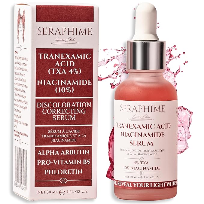 Seraphime Tranexamic Acid TXA 4% + Niacinamide 10% Serum – Discoloration Correcting Serum with Alpha Arbutin, Pro-Vitamin B5, Phloretin Dark Spot, Hyperpigmentation, Uneven Skin Tone Corrector 1 fl oz